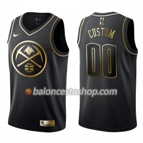 Camiseta Hombre NBA Denver Nuggets Personalizadas Nike Negro Golden Edition Swingman